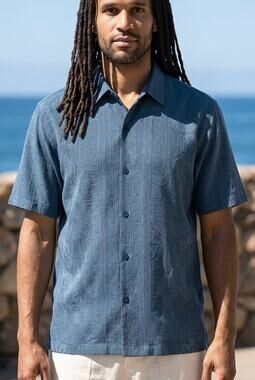 Tommy Bahama Tonal Jacquard Silk Camp Shirt Mens Size XL Quiet Luxury Resort